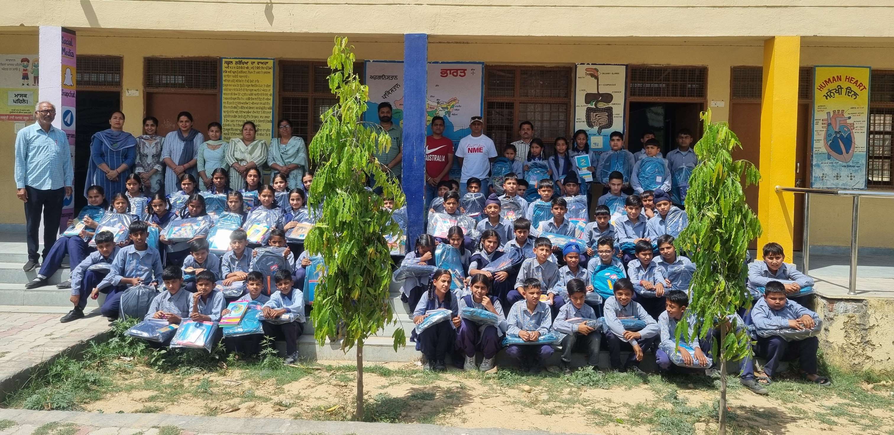 Nahar Singh Management Committee distributed kits and stationery by coat